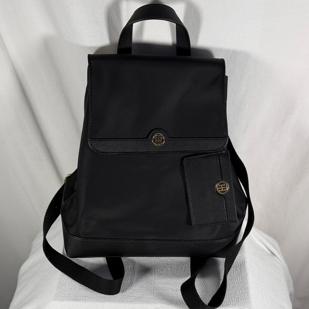 Tommy Hilfiger Black Backpack with Pouch